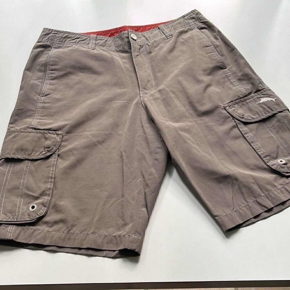 Tommy Bahama Cotton/Poly Cargo Outdoor Brown Shorts Mens 32x11